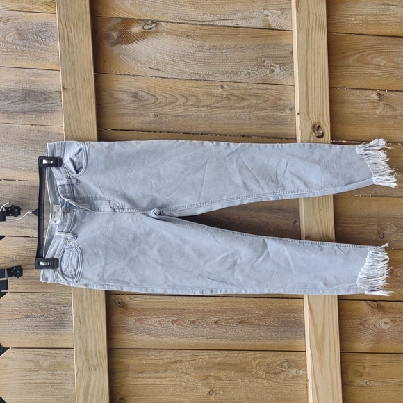 Free People cropped jeans with fringe hem - Picture 1 of 6